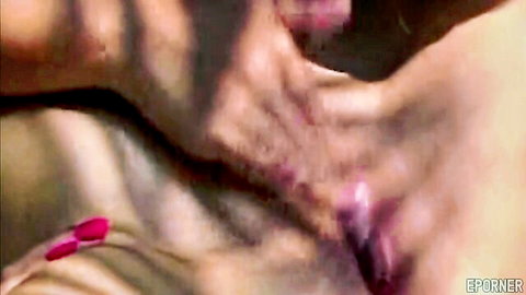 Close-up lesbian cunnilingus with wet pussy and tongue in raunchy video