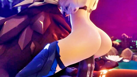 Genshin Impact Eula big ass fucked by Lawachurl creampie