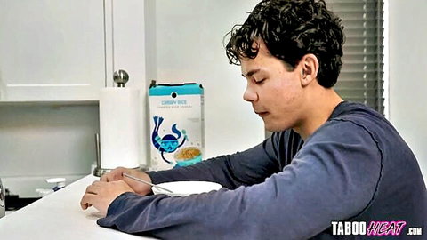 Cory Chase's stepson eating cereal in taboo kitchen tease