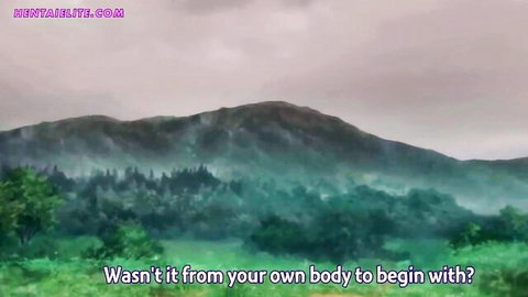 Misty mountain landscape in hentai lesbian seduction scene