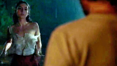 Tecla Insolia nude tits in wet see-through blouse, Art of Joy sex scene