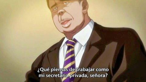Himawari tempted as private secretary in anime hentai office scene
