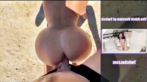 POV of huge white ass bent over outdoors getting fucked by thick cock between cheeks