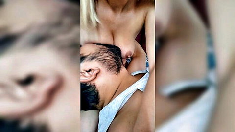 Blonde 18-year-old stepsister breastfeeding stepbrother intimately