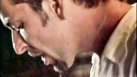 Vintage male actor intense close-up in Strasbourg 1847 explicit blowjob scene, 100 chars max