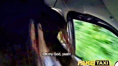 Blonde babe moans 'Oh my God yeah' with ecstasy in Fake Taxi backseat fuck