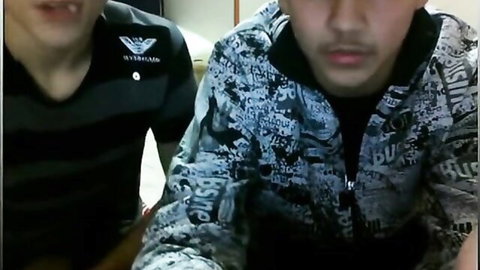 Two Arab men in casual shirts, close-up faces during intimate moment