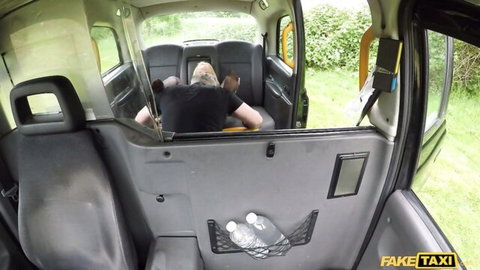 Hot MILF in provocative nylons teases during Fake Taxi ride
