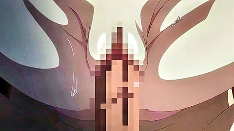 Pixelated hentai art of busty ethereal woman with wings in ritual pose, huge breasts