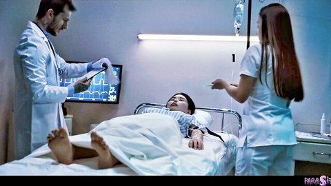 Rikako Katayama as patient zero restrained in medical fetish exam