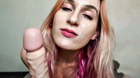 Sofie Skye teases big pink dildo with lips in stepsister roleplay