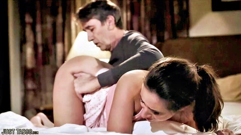 Brunette woman in doggy style anal sex with man gripping her thigh