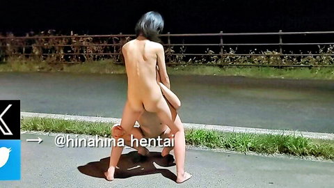Hinahina nude outdoor doggy style sex at night with partner, explicit penetration