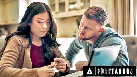 Lulu Chu and roommate plotting seduction for threesome in Pure Taboo scene