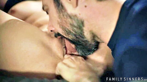 Kylie Rocket getting cunnilingus from bearded man in steamy oral sex scene