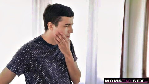 Young man in thoughtful pose from Moms Teach Sex with Ashley Lane and MILF Jamie Michelin