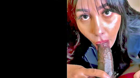Asian beauty deepthroating massive BBC in steamy oral scene