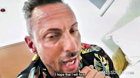 Man in floral shirt says 'I hope that I will fuck' with Missday watermark on amateur video.
