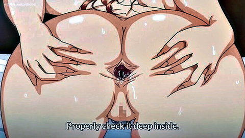 Hentai anime girl big ass close-up with deep vaginal insertion