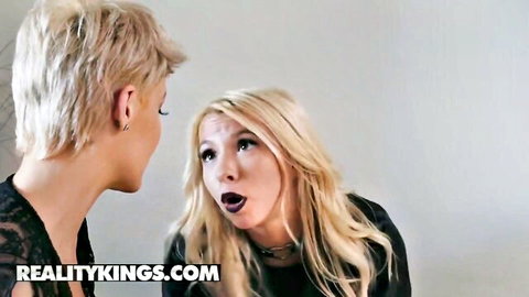 Kenzie Reeves surprised by thicc stepmom in black lace lingerie