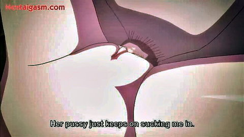 Hentai anime girl's tight purple pussy sucking throbbing cock deep inside.