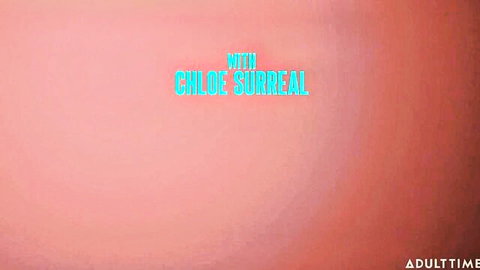Chloe Surreal Adult Time promo banner featuring busty pornstar tease