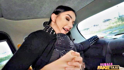 Lady Gang moaning in ecstasy during oral sex in Fake Taxi