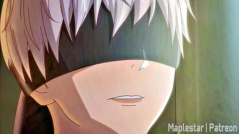 Blindfolded 2B anime girl with white hair, seductive close-up from Nier hentai