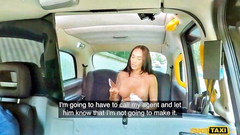 Hayley Vernon topless in steamy Fake Taxi, calling agent on phone