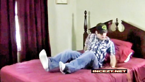 Bridgett Lee hot MILF video with young man on bed