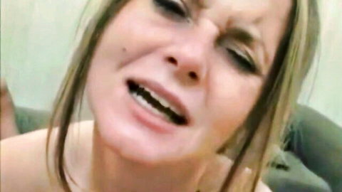Blonde MILF intense facial expression in anal sex scene