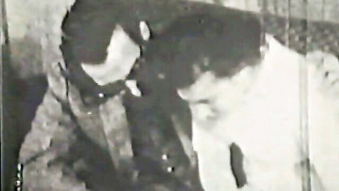 Vintage stag film couple in explicit sex scene from Lucky Lottery Number retro porn