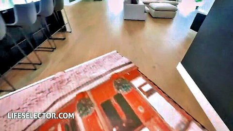 Modern luxury room interior with reflective floor and LifeSelector watermark, perfect for steamy adult scenes.