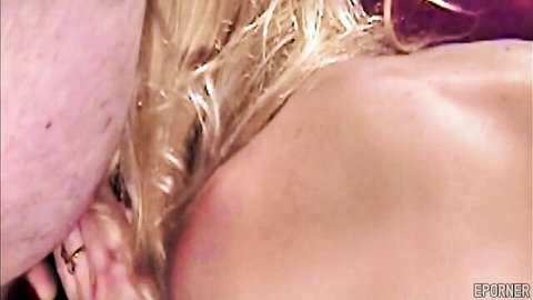 Blonde vintage pornstar with large breasts in intimate oral play