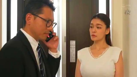Mary Tachibana petite busty wife with suited father-in-law at door