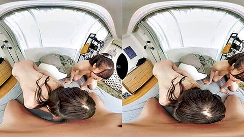 Yua Mikami and Arina Hashimoto nude lesbian VR intimacy, close-up embrace