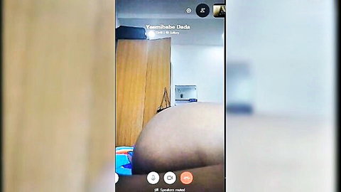 Ebony amateur spreads massive black ass cheeks on video call exposing tight asshole