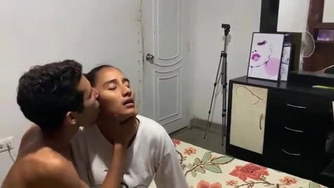 Indian guy kissing huge-titted sister-in-law's neck passionately