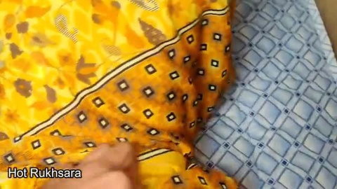 Hot Rukhsara's huge Pakistani booty in yellow saree teased