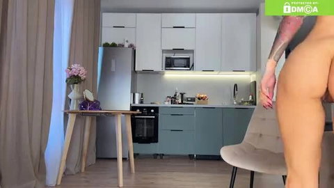 creambaby1 nude ass view fingering pussy in kitchen