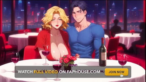 Blonde bombshell with huge tits cuddles buff guy on romantic date in I Love Your Wife