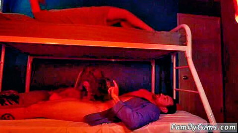 Romeo Price in intense bunk bed sex with stepsis, pillow play on Family Strokes