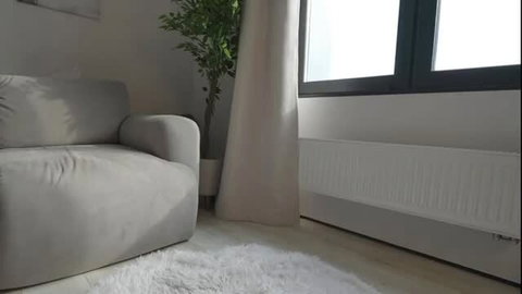 Yessasha1 teases in grey armchair, hot solo pussy play