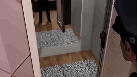 Nick Cockman security guard in uniform at lingerie store doorway