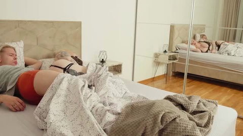 Toma Mur in sexy lingerie shares bed in stepmom stepson vacation scene