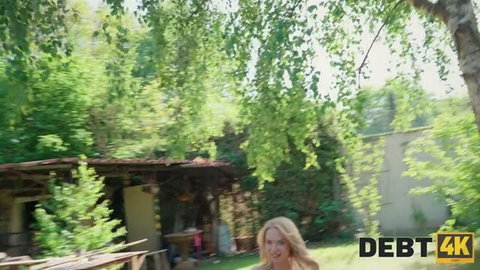 Vera Jarw outdoor blonde in sunny garden scene from VIP 4K adult video