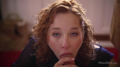 Chanel X redhead closeup with finger in mouth, softcore beauty