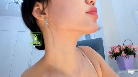 Yoona Lee close-up neck and jawline selfie in soft lighting