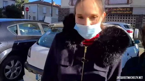 Atia in face mask and winter jacket, Jacquie Et Michel TV thumbnail