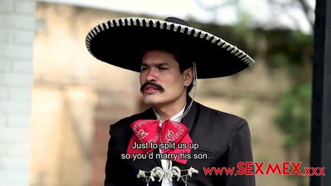 Sara Blonde in Charro Vergara costume with SEXMEX branding